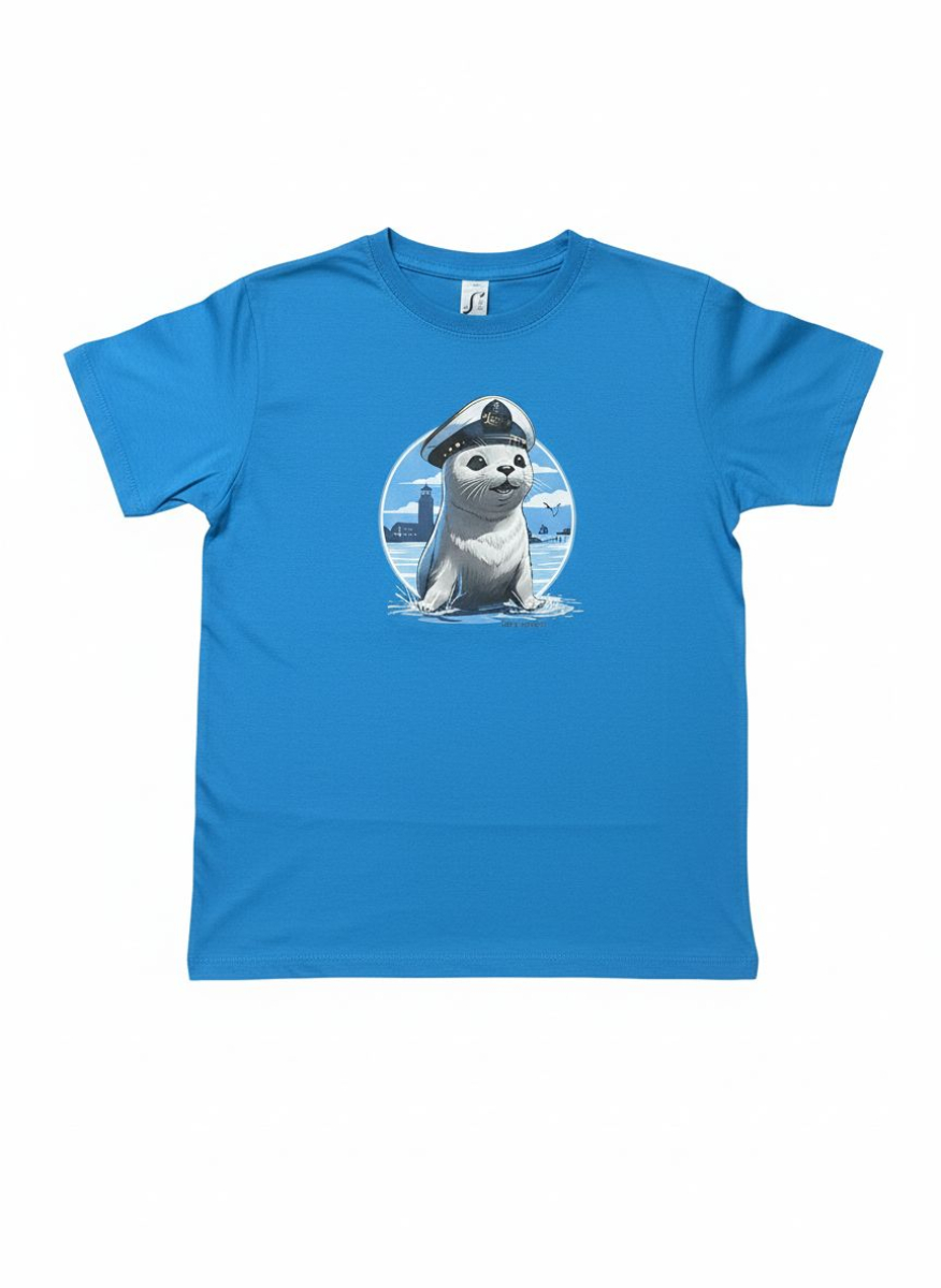 Kinder T-Shirt - Kleiner Seehund - Blau